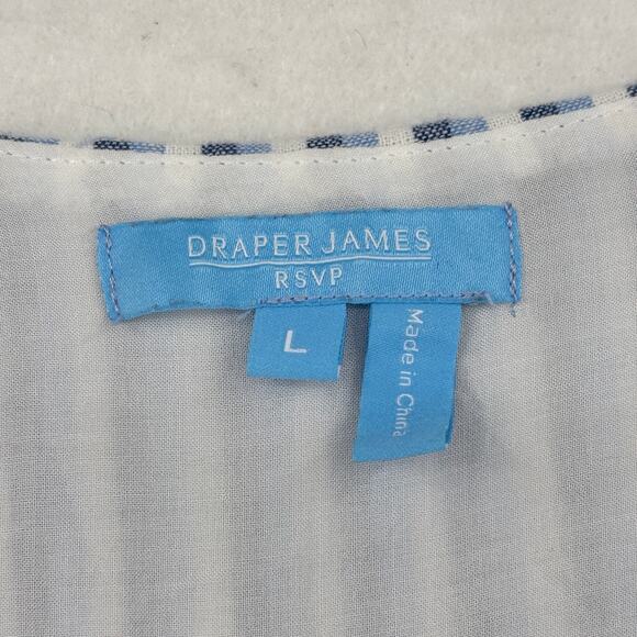 Draper James RSVP Dress Womens Size L Blue Stripe Linen Blend Lined Sundress - Picture 5 of 13